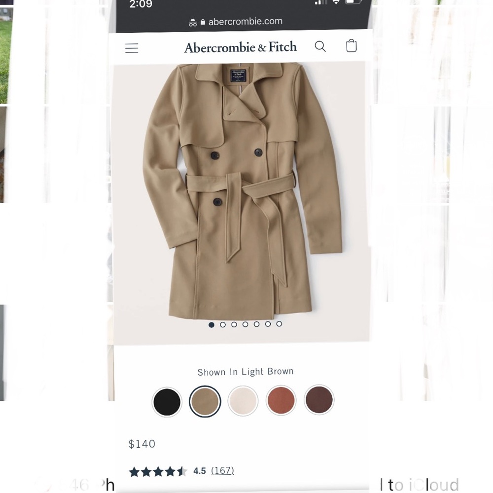 NWT Abercrombie Drapey tan trench coat